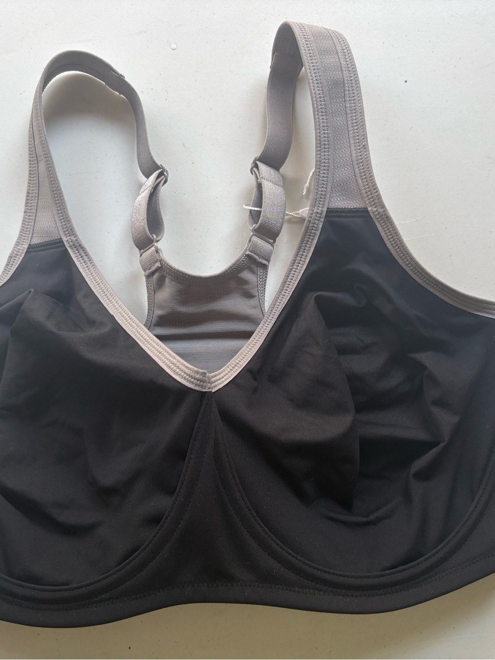 HSIA Women’s Underwire Bra 34H Black Gray Full Coverage Adjustable Strap